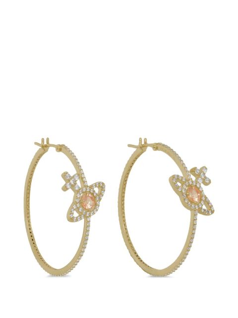 Vivienne Westwood Olympia pavé orb hoop earrings - Gold - zdjęcie produktu nr 1
