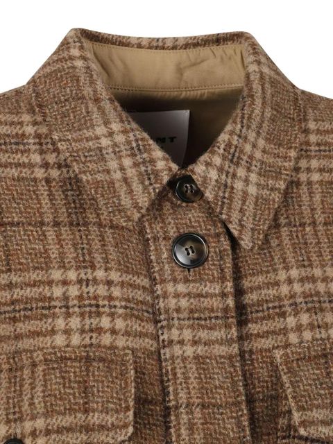 MARANT ÉTOILE check pocket coat - Brown