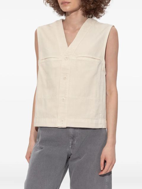 LEMAIRE button-fastening sleeveless vest - Neutrals