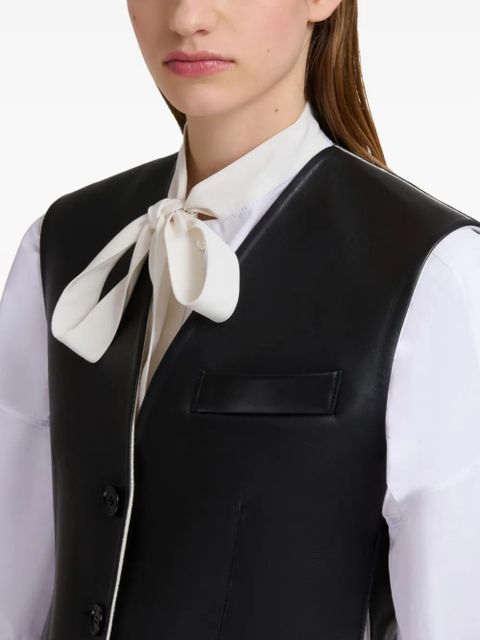 Marni front-button leather gilet - Black