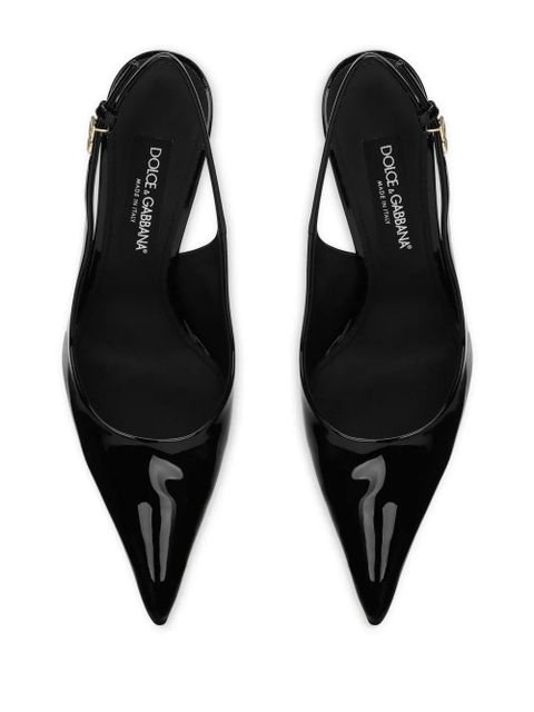 Dolce & Gabbana DNA patent-leather slingback pumps - Black