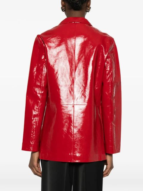 Alysi notched-lapel side-pocket coat - Red