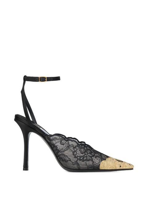 Jimmy Choo Faiz lace metal-toe pumps - Black - zdjęcie produktu nr 1