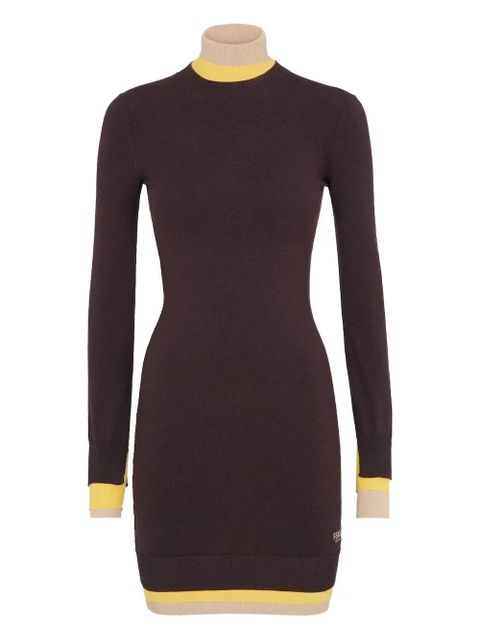 FENDI contrasting-trim dress - Brown - zdjęcie produktu nr 1