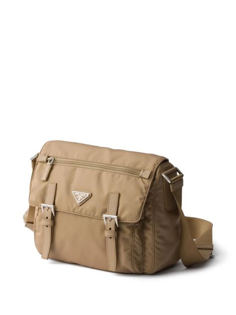 Prada logo-plaque shoulder bag - Neutrals