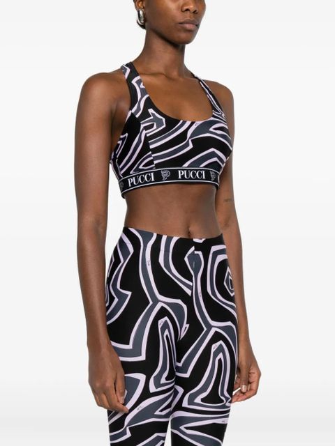 PUCCI racer-neck print bra - Black - zdjęcie produktu nr 2
