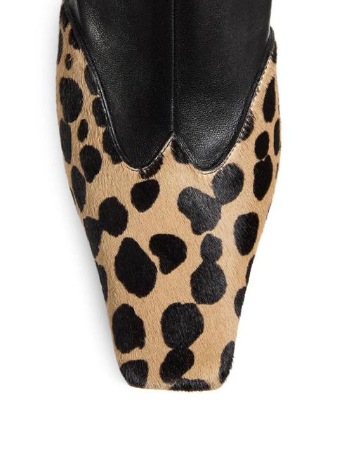 KHAITE 40mm Nevada hyena-print square toe boots - Black - zdjęcie produktu nr 2