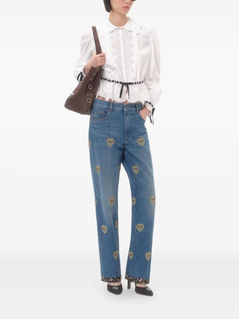 Valentino Garavani heart-embossed jeans - Blue - zdjęcie produktu nr 2