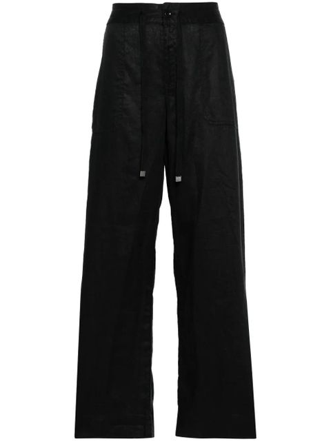 Lauren Ralph Lauren drawstring-waist linen trousers - Black - zdjęcie produktu nr 1