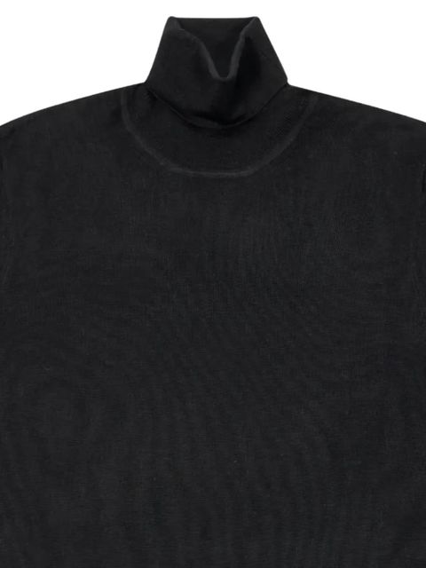 Saint Laurent logo detail roll-neck jumper - Black