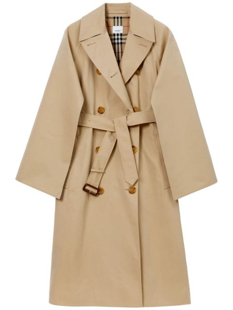 Burberry Check-pattern cotton trench coat - Neutrals - zdjęcie produktu nr 1