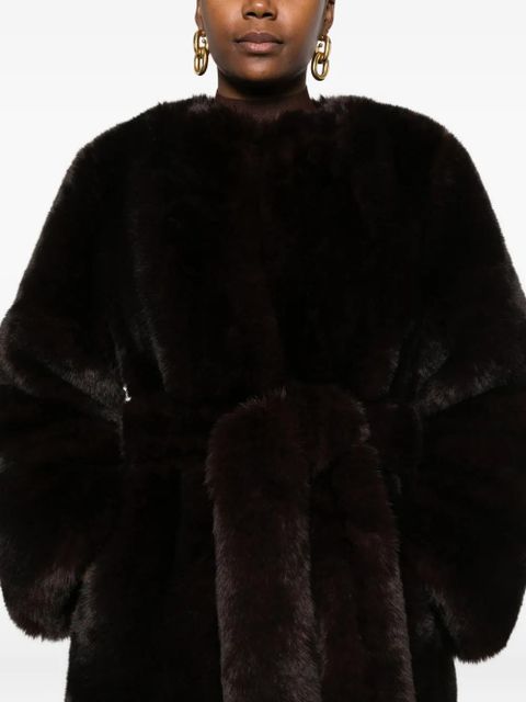 Cult Gaia belted faux-fur coat - Brown - zdjęcie produktu nr 2