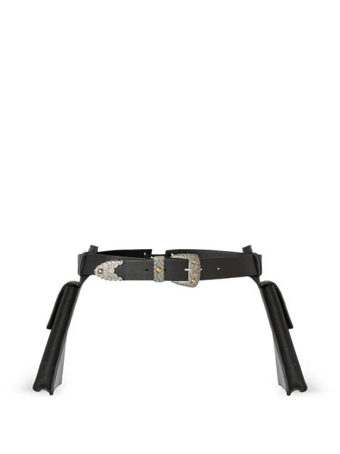 PINKO pouch embellished leather belt - Black - zdjęcie produktu nr 1