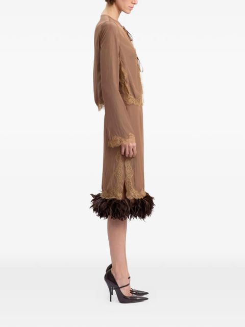 16Arlington Velino midi skirt - Brown