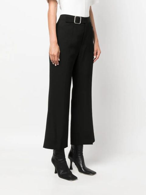 Jil Sander belted cropped trousers - Black