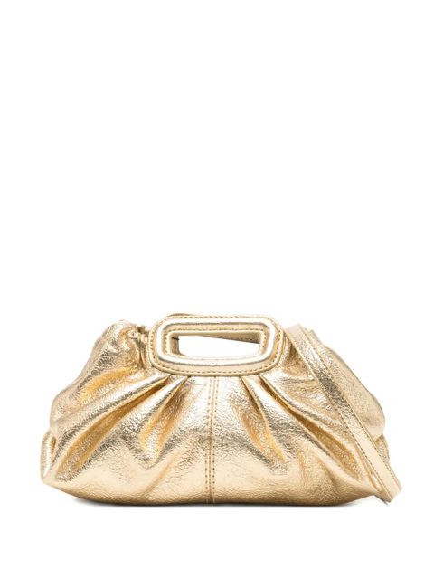 Maje mini ruched leather clutch bag - Gold - zdjęcie produktu nr 1