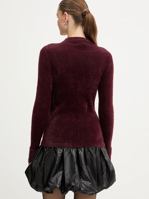 Morgan sweter MORIK.N damski kolor bordowy z półgolfem MORIK.N