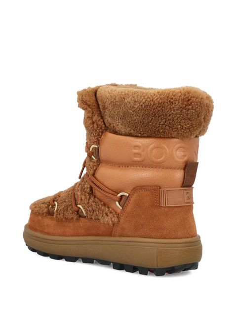 BOGNER shearling leather ankle boots - Brown
