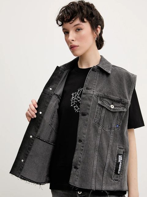 Karl Lagerfeld Jeans bezrękawnik damski kolor szary przejściowy A2W14014