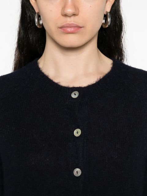 DÔEN fine-knit button-up cardigan - Blue