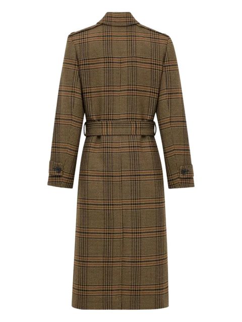 Saint Laurent Prince of Wales check belted coat - Brown - zdjęcie produktu nr 2