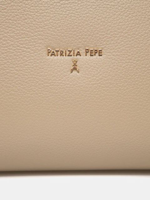 Patrizia Pepe torebka skórzana kolor beżowy 8B0236 L001