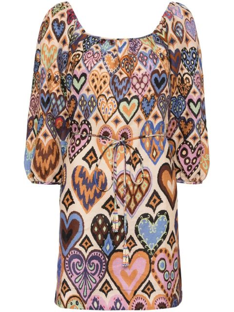 FARM Rio puff sleeves dress - Neutrals - zdjęcie produktu nr 1