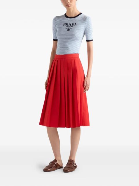 Prada striped silk crew-neck sweater - Blue - zdjęcie produktu nr 2