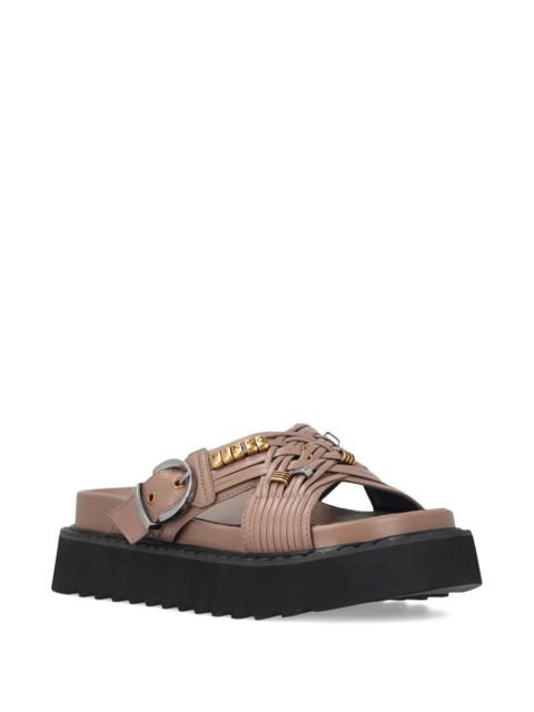 PINKO buckled leather sandals - Neutrals - zdjęcie produktu nr 2