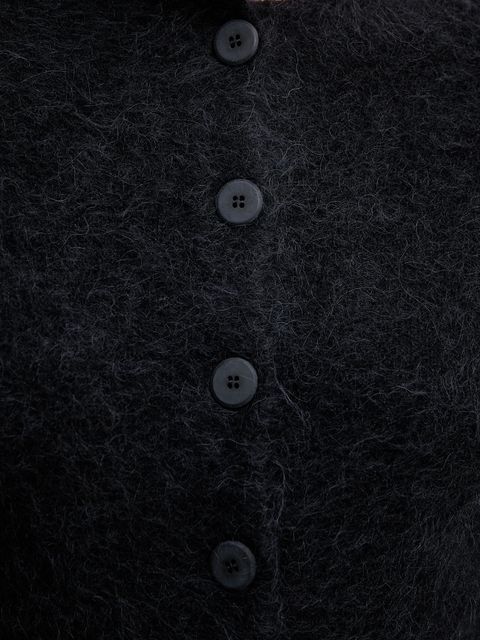 Sandro Ferrone kardigan z dodatkiem alpaki damski kolor czarny S9YBFNESPOLO