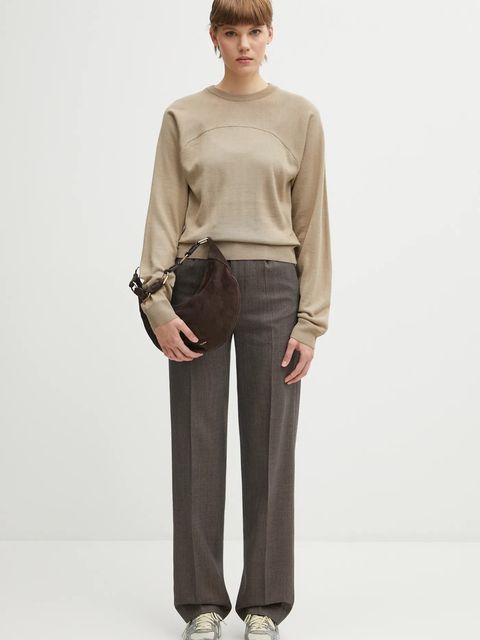 MM6 Maison Margiela sweter damski kolor beżowy lekki S62HL0040.M13188.114