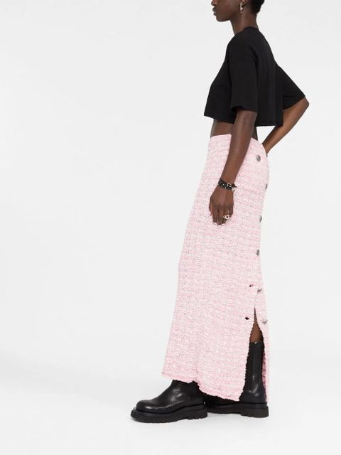 Balenciaga Back-to-Front bouclé long skirt - Pink