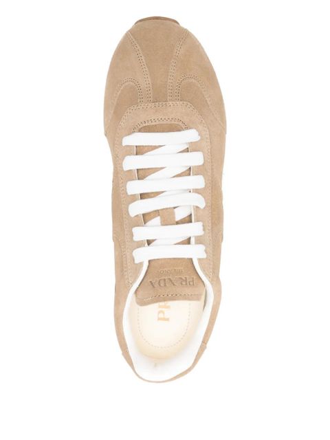 Prada suede lace-up sneakers - Neutrals