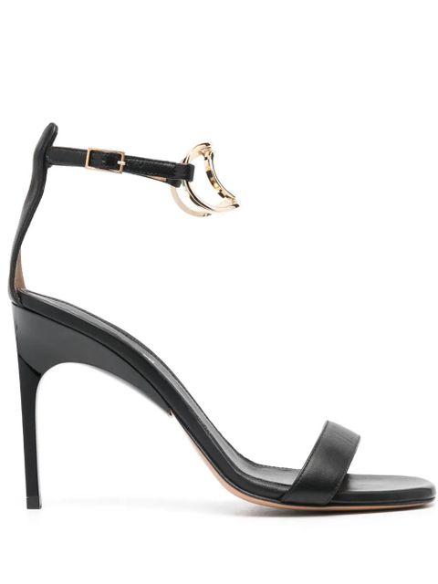 Off-White Pop Paperclip 105mm leather sandals - Black - zdjęcie produktu nr 1