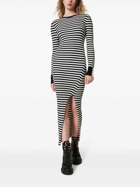TWINSET striped knit dress - Black - zdjęcie produktu nr 2