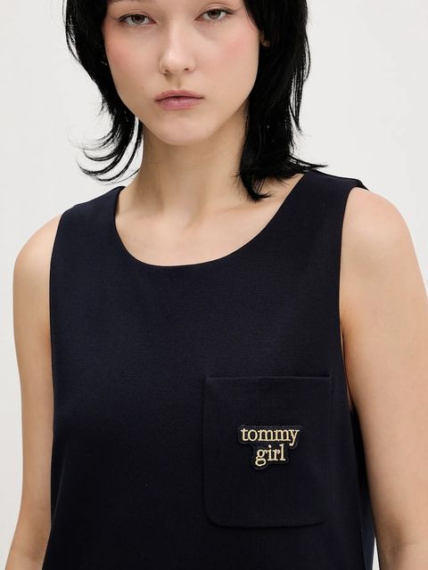 Tommy Jeans sukienka kolor granatowy mini rozkloszowana DW0DW22496