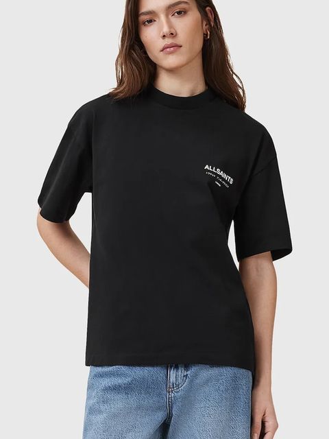 AllSaints t-shirt bawełniany damski kolor czarny W202JC - zdjęcie produktu nr 1