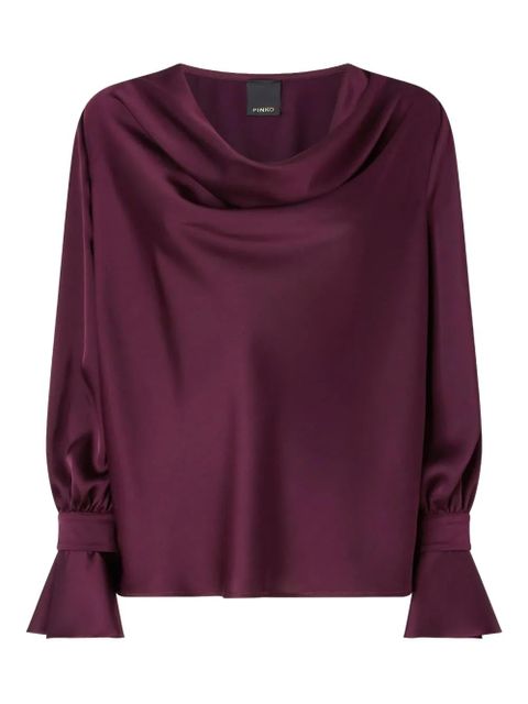 PINKO Filipa draped-neck blouse - Red - zdjęcie produktu nr 1
