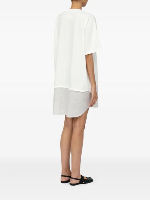 MM6 Maison Margiela striped-panel mini T-shirt dress - White