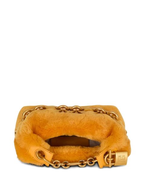 Balmain mini Sync shearling chain tote bag - Orange - zdjęcie produktu nr 2