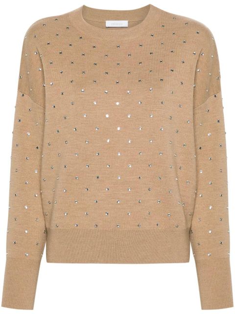 Rabanne crystal-embellished wool jumper - Brown - zdjęcie produktu nr 1