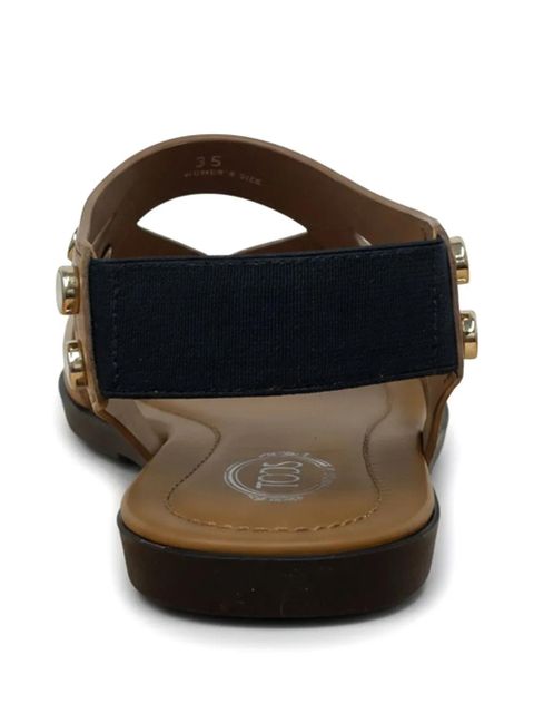 Tod's button leather sandals - Neutrals - zdjęcie produktu nr 2