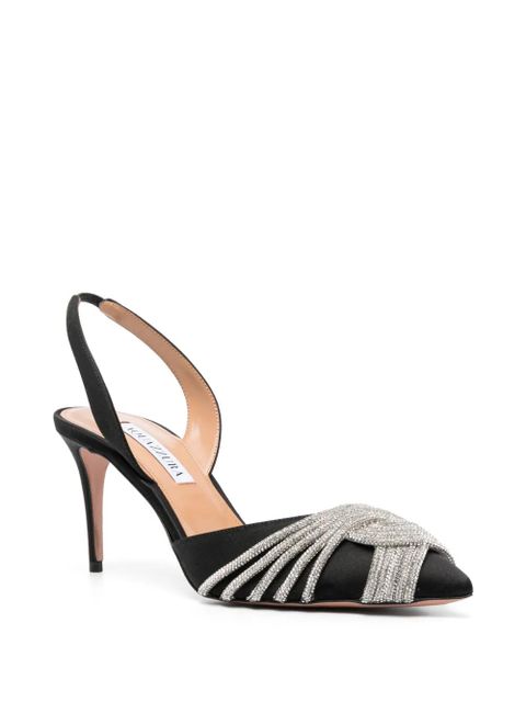 Aquazzura Gatsby 75mm slingback pumps - Black