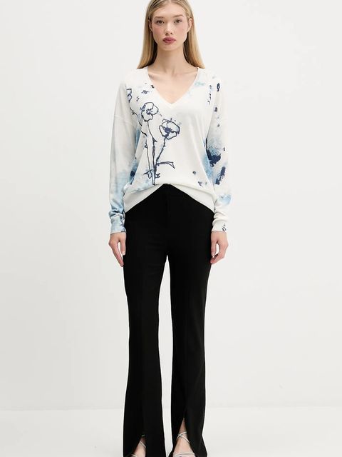 Desigual sweter z domieszką lnu HELSINKI - zdjęcie produktu nr 1