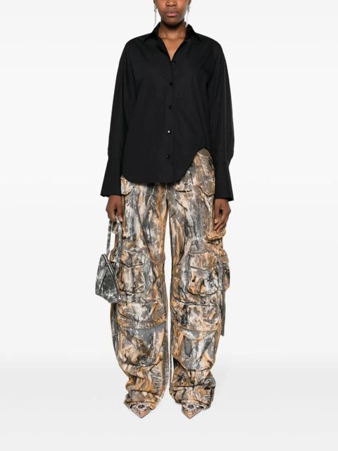 The Attico Eliza logo-embroidered cotton shirt - Black - zdjęcie produktu nr 2