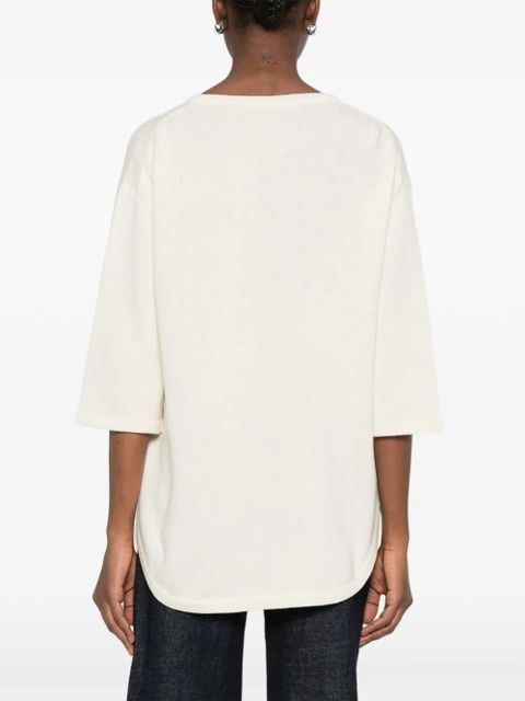 Valentino Garavani logo-appliqué knitted blouse - Neutrals