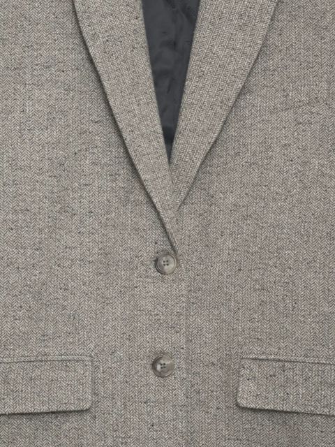 ANINE BING Quinn herringbone single-breasted blazer - Grey