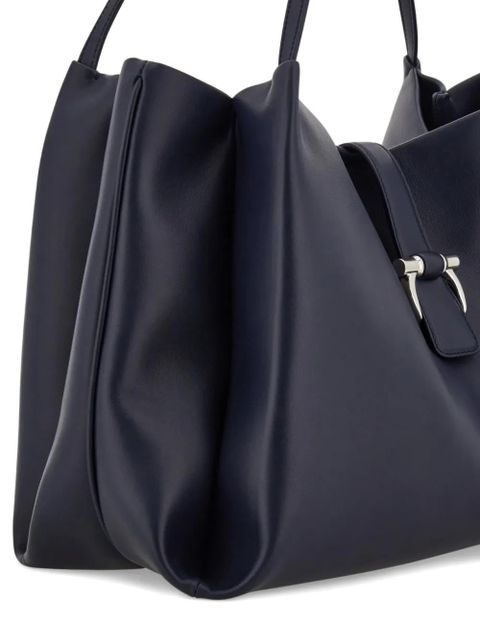 Ferragamo large leather tote bag - Blue