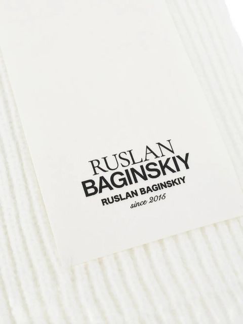 Ruslan Baginskiy logo patch scarf - White