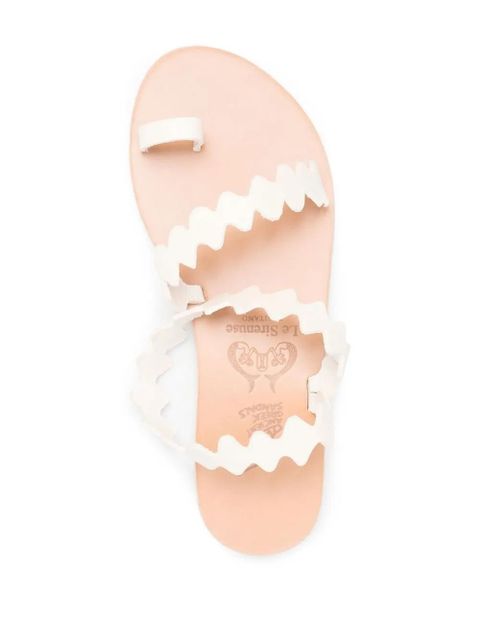 Ancient Greek Sandals scallop-hem flat sandals - White